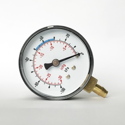 Манометр держателя InHg 63mm манометра 30 вакуума EN 837-1 нижний
